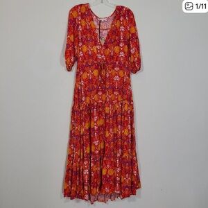 Abel The Label Floral Prairie Maxi Dress Size XS